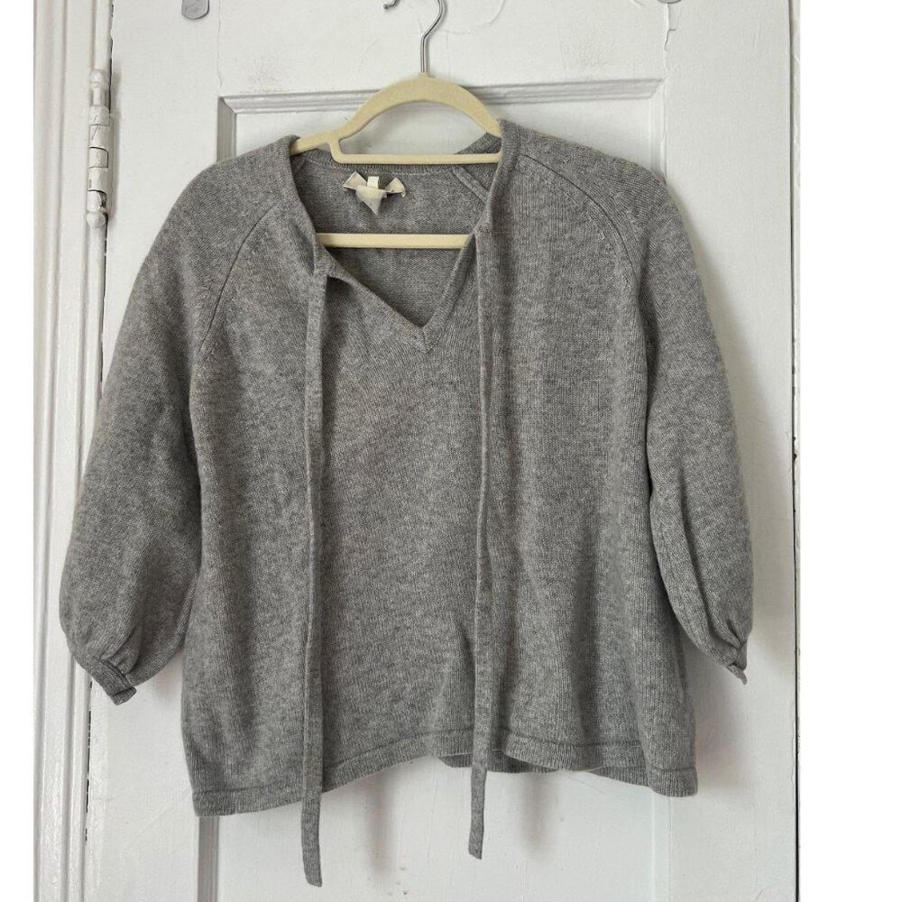Demylee New York Women's Sweatshirt  Puff Sleeve Crow Sweater Size Medium